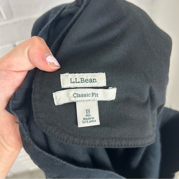 L.L.Bean 100% Linen Black Classic Fit Pants Size 18 - Picture 2 of 10